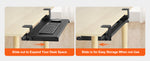 Amocart 26.8in Under Desk Keyboard Tray Slide in/out Ergonomic Universal Keyboard Tray No-Drilling C-Clamps Easy to Install
