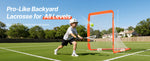 Amocart 4/6FT Lacrosse Goal Small Kids Folding Portable Iron Frame Backyard Training Equipment For Youth Training Orange