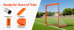 Amocart 4/6FT Lacrosse Goal Small Kids Folding Portable Iron Frame Backyard Training Equipment For Youth Training Orange