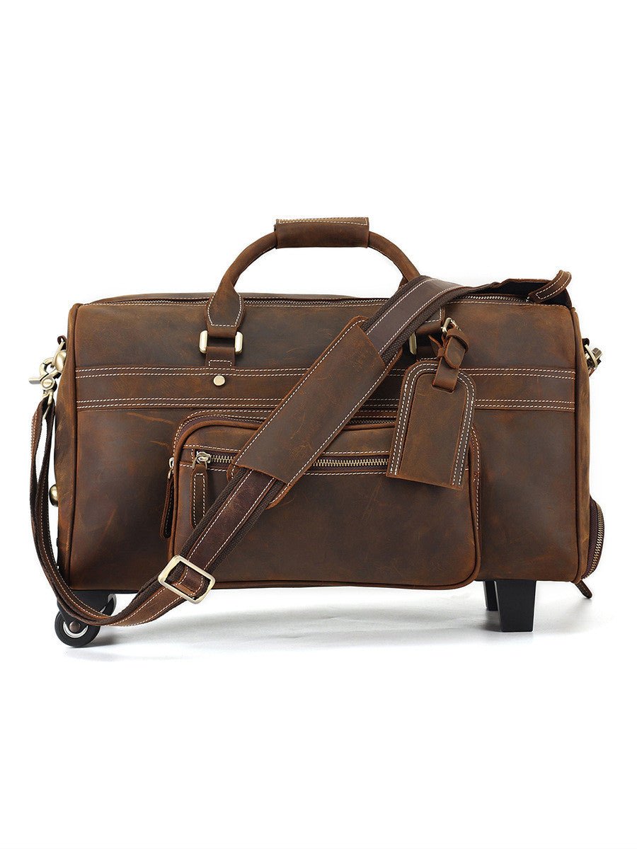 Leather Retro Portable Travel Bag For Men - AMOCART51af51ca5d1b276cd4a2f039a0e36084