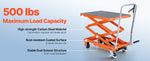 Amocart Hydraulic Lift Table 500lbs Capacity 47.2" Lifting Height Double Scissor Lift Table Cart with Wheels for Transportation
