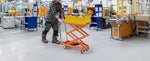 Amocart Hydraulic Lift Table 500lbs Capacity 47.2" Lifting Height Double Scissor Lift Table Cart with Wheels for Transportation