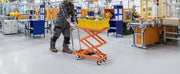 Load image into Gallery viewer, SucceBuy Hydraulic Lift Table 500lbs Capacity 47.2" Lifting Height Double Scissor Lift Table Cart with Wheels for Transportation
