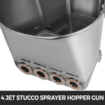 Amocart Spray Gun for Painting Walls Ceilings Cement Mortar Sprayer Plaster Hopper Gun 4 Jet Hopper Ladle Construction Tool
