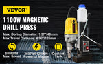 SucceBuy 1100W Magnetic Drill Press 7/12 Bits 40mm Electric Mag Bench Tapping Drilling Rig Machine