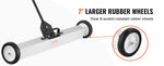 Amocart Rolling Magnetic Sweeper with Wheels Push-Type Magnetic Pick Up Sweeper Large Magnet Pickup Lawn Telescoping Sweeper