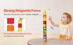 Amocart 56PCS Magnetic Tiles Magnet Building Blocks with 4 Dinosaurs Construction Stacking Stem Educational Toys for Kids