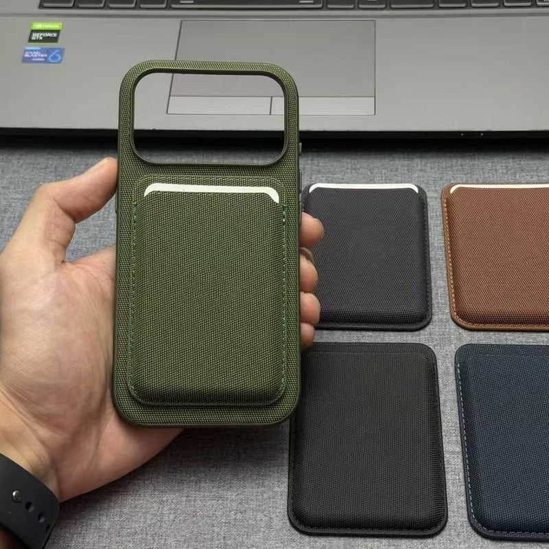 Magsafe-compatible Tech Fabric Card Holder With A Woven Texture And Strong Magnetic Attachment - AMOCART25d080aef6552a3acf16fddae67d2c6e