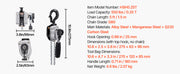 Charger l'image dans la visionneuse de galerie, Amocart 0.25/0.5T Manual Lever Chain Hoist Come Along 5/10/20ft Lift Height with Dual Pawl Brake &amp; Hooks for Warehouse Garage

