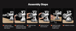 Amocart Manual Meat Grinder 304 Stainless Steel Hand Meat Grinder with Suction Cup&Steel Table Clamp Meat Mincer Sausage Maker