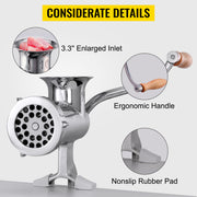 Charger l'image dans la visionneuse de galerie, Amocart Manual Meat Grinder 304 Stainless Steel Hand Meat Grinder with Steel Table Clamp Meat Mincer Sausage Maker
