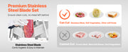 Charger l'image dans la visionneuse de galerie, Amocart 550W Meat Cutter Machine 350 lb/h Commercial Meat Cutting Machine Stainless Steel 3.5 mm Thickness for Home Restaurant
