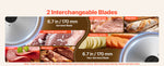 Amocart 6.7-8.7inch Meat Slicer Electric Deli Slicer Machine with two SUS420 Blades Food-Slicer for Meat Ham Baguett, Steak