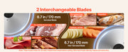 Charger l'image dans la visionneuse de galerie, Amocart 6.7-10 inch Meat Slicer Electric Deli Slicer Machine with two SUS420 Blades Home Food-Slicer for Meat, Ham, Baguett
