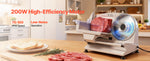 Amocart 200W Meat Slicer 7.5" Electric Deli Slicer with 2 SUS420 Blades & 0-0.6" Adjustable Thickness for Frozen Meat Ham Steak