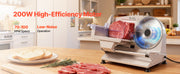 Charger l'image dans la visionneuse de galerie, Amocart 200W Meat Slicer 7.5" Electric Deli Slicer with 2 SUS420 Blades &amp; 0-0.6" Adjustable Thickness for Frozen Meat Ham Steak
