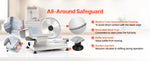 Amocart 200W Meat Slicer 7.5" Electric Deli Slicer with 2 SUS420 Blades & 0-0.6" Adjustable Thickness for Frozen Meat Ham Steak