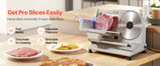 Charger l'image dans la visionneuse de galerie, Amocart 200W Meat Slicer 7.5" Electric Deli Slicer with 2 SUS420 Blades &amp; 0-0.6" Adjustable Thickness for Frozen Meat Ham Steak
