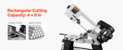 Charger l'image dans la visionneuse de galerie, Amocart 4 in x 6 in Metal Horizontal Band Saw Rectangular Cutting Capacity with 550W Motor, Variable Speed, for Metal Wood Work
