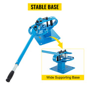Charger l'image dans la visionneuse de galerie, Amocart Pipe Bender YP-9 Manual Bench Steel Tube Bending Kit w/ 7Dies 1-3in Multifonction Compact Flat Bar Rod Brake Bends Tool
