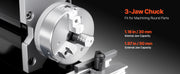 Bild in Galerie-Viewer laden, Amocart 2.76x5.12 in Mini Metal Lathe Machine 36W 20,000 RPM Speed + 3-jaw Chuck Aluminum Alloy for Processing Precision Parts
