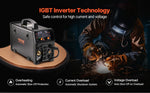 Amocart 5-in-1 MIG Welder 200Amp Pluse Mig Welding Machine Gas MIG/Flux Core MIG/Stick/Lift TIG/AU TIG with LCD Screen Display