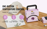 Charger l'image dans la visionneuse de galerie, Amocart Hat Press Machine Mini Hat Heat Press for Caps Cap Heat Press Machine Safety Base and Glove Automatic Shut-Off Purple
