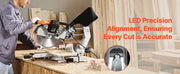 Charger l'image dans la visionneuse de galerie, Amocart Sliding Compound Miter Saw 12-Inch Blade 15Amp Motor 60-Tooth Corded Double Bevel Sliding Miter Saw LED Alignment
