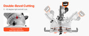 Bild in Galerie-Viewer laden, Amocart Sliding Compound Miter Saw 12-Inch Blade 15Amp Motor 60-Tooth Corded Double Bevel Sliding Miter Saw LED Alignment
