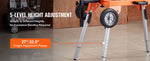 Amocart Miter Saw Stand with Tabletop and Wheels 330lbs Steel Collapsible Rolling Stand for Miter Saw Adjustable Height  Length