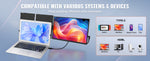 Amocart 18.5 inch 1080P IPS Extended Swivel Portable Monitor for USB-C/USB-A/Mini HDMI Port with Mac/Wins/Android/Switch/PS5