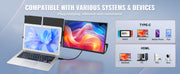 Bild in Galerie-Viewer laden, Amocart 18.5 inch 1080P IPS Extended Swivel Portable Monitor for USB-C/USB-A/Mini HDMI Port with Mac/Wins/Android/Switch/PS5
