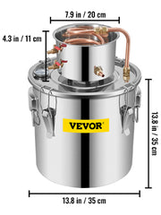 Bild in Galerie-Viewer laden, Amocart 3 5 8 13 Gal Alcohol Still Stainless Steel Alcohol Distiller Copper Tube Home Brewing Kit for DIY Whisky Wine
