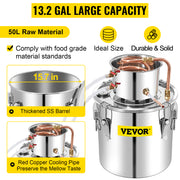 Bild in Galerie-Viewer laden, Amocart 50L Moonshine Still Alcohol Distiller w/ Water Pump Stainless Copper DIY Brew Ethanol Wine Essential Oil Brewing Kit
