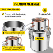 Bild in Galerie-Viewer laden, Amocart 3 5 8 13 Gal Alcohol Still Stainless Steel Alcohol Distiller Copper Tube Home Brewing Kit for DIY Whisky Wine
