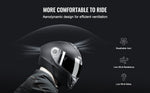 Amocart Full Face Motorcycle Helmet Smart Street ABS & High Density Helmet with Bluetooth Slot & Interchangeable Len, for Adult