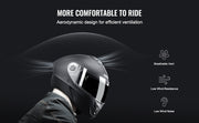 Charger l'image dans la visionneuse de galerie, Amocart Full Face Motorcycle Helmet Smart Street ABS &amp; High Density Helmet with Bluetooth Slot &amp; Interchangeable Len, for Adult
