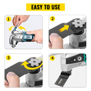 Load image into Gallery viewer, Amocart 100PCS Oscillating Saw Blades Quick Release Multitool Blades Kit HCS Tool Blades Cut Cutter for Wood Plastic Metal Nail
