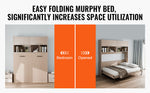 Amocart Murphy Bed Kit Full Size Vertical Deluxe DIY Wall Mechanical Hardware Pneumatic Lever Heavy Duty Frame for Guestroom