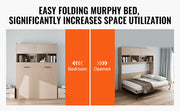 Bild in Galerie-Viewer laden, Amocart Murphy Bed Kit Full Size Vertical Deluxe DIY Wall Mechanical Hardware Pneumatic Lever Heavy Duty Frame for Guestroom
