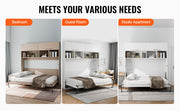 Bild in Galerie-Viewer laden, Amocart Murphy Bed Kit Full Size Vertical Deluxe DIY Wall Mechanical Hardware Pneumatic Lever Heavy Duty Frame for Guestroom
