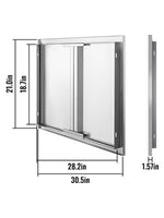 Amocart Stainless Steel BBQ Cabinet Access Door W/ Recessed Handle for Indoor/Outdoor Kitchen BBQ Island Kitchen Sink Fireplace