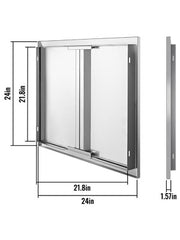 Load image into Gallery viewer, SucceBuy Stainless Steel BBQ Cabinet Access Door W/ Recessed Handle for Indoor/Outdoor Kitchen BBQ Island Kitchen Sink Fireplace
