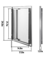 Amocart Stainless Steel BBQ Cabinet Access Door W/ Recessed Handle for Indoor/Outdoor Kitchen BBQ Island Kitchen Sink Fireplace