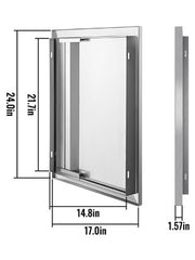 Load image into Gallery viewer, SucceBuy Stainless Steel BBQ Cabinet Access Door W/ Recessed Handle for Indoor/Outdoor Kitchen BBQ Island Kitchen Sink Fireplace
