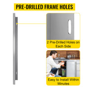 Load image into Gallery viewer, SucceBuy Stainless Steel BBQ Cabinet Access Door W/ Recessed Handle for Indoor/Outdoor Kitchen BBQ Island Kitchen Sink Fireplace
