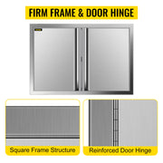 Load image into Gallery viewer, SucceBuy Stainless Steel BBQ Cabinet Access Door W/ Recessed Handle for Indoor/Outdoor Kitchen BBQ Island Kitchen Sink Fireplace
