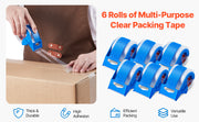 Bild in Galerie-Viewer laden, Amocart 1.5in Core 6 Rolls Clear Packing Tape with Dispenser 2.7 Mil Shipping Tape Designed for Moving Boxes Storage Mailing
