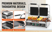 Charger l'image dans la visionneuse de galerie, Amocart Commercial Panini Grill 3600W Electric Sandwich Panini Maker with Temp Control And 19"x9" for Hamburger Steak Bacon

