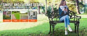 Bild in Galerie-Viewer laden, Amocart Outdoor Bench Wooden Metal Garden Bench for Outdoors 480 lbs Load Capacity Bench Outdoor Garden Park Bench
